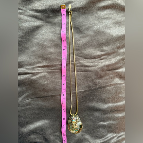 Eisenberg Egyptian Revival King Tut Pharaoh Singned Vintage Pendant Necklace - Picture 7 of 7